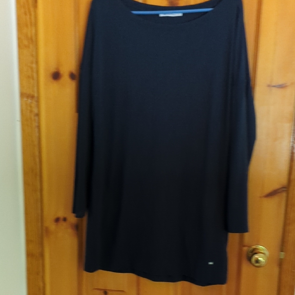 FIG Blue Oversized Tunic with long Sleeves & pockets  - lightweight